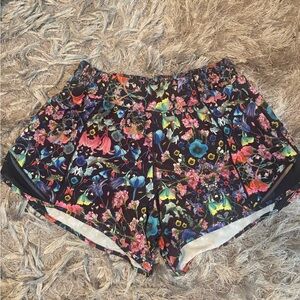 lululemon athletica Black Floral Athletic Shorts